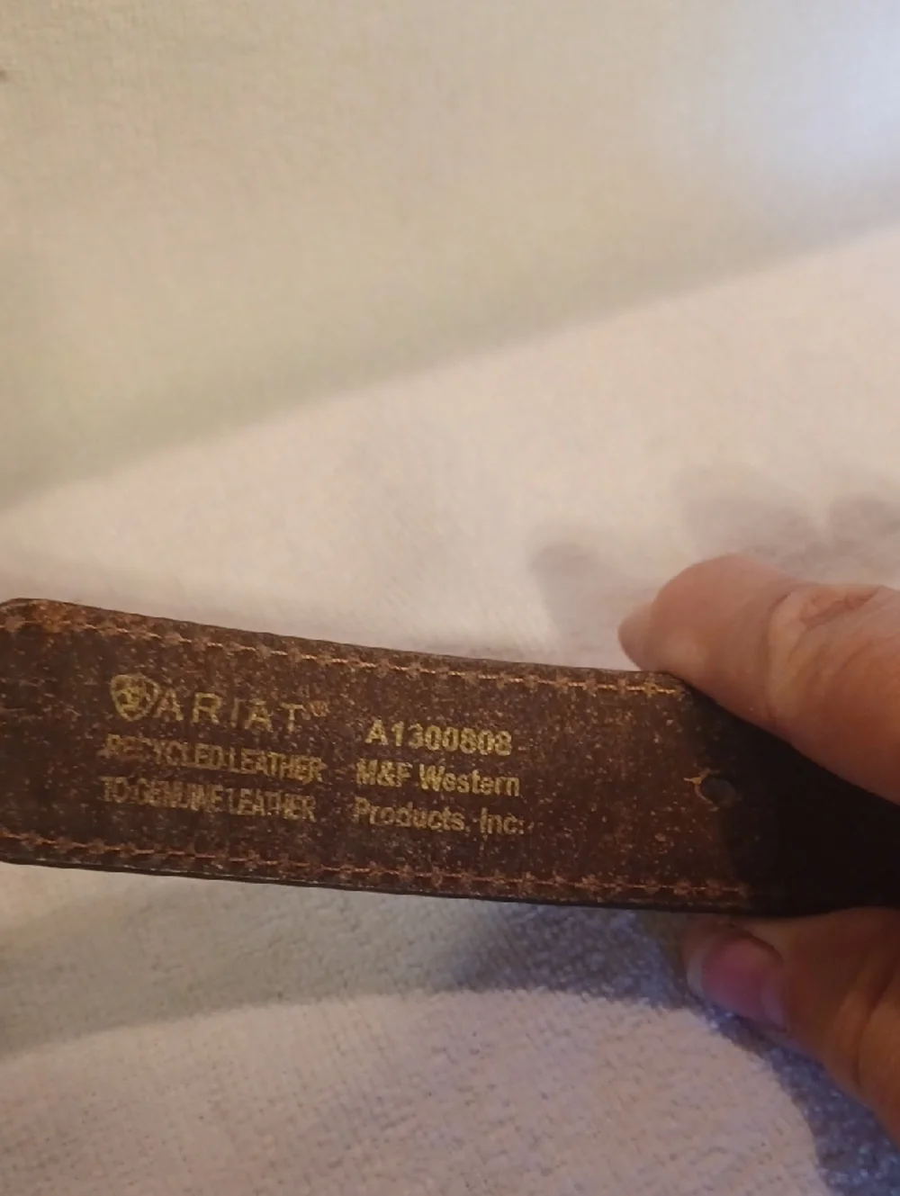 Ariat Brown Studded Leather Belt with Concho Accent Size 30